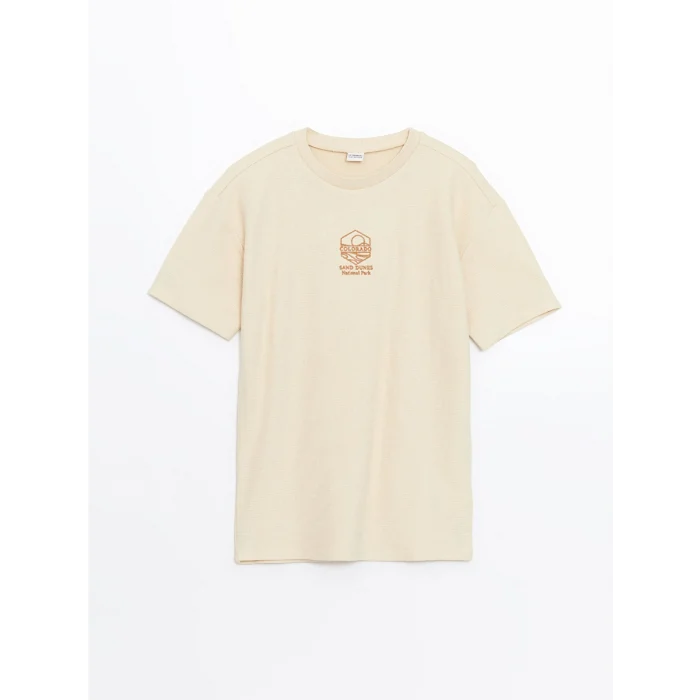 LCW Kids Bej Bisiklet Yaka Erkek Çocuk Tişört