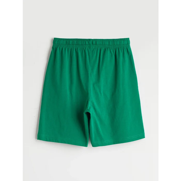 LCW Kids Yeşil Beli Lastikli Erkek Çocuk Şort