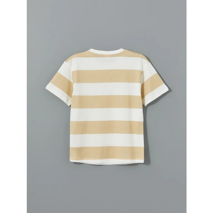 LCW Kids Bej Bisiklet Yaka Erkek Çocuk Tişört