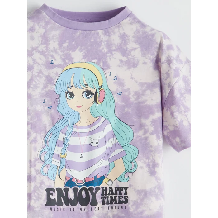 LCW Kids Karışık Bisiklet Yaka Kız Çocuk Tişört