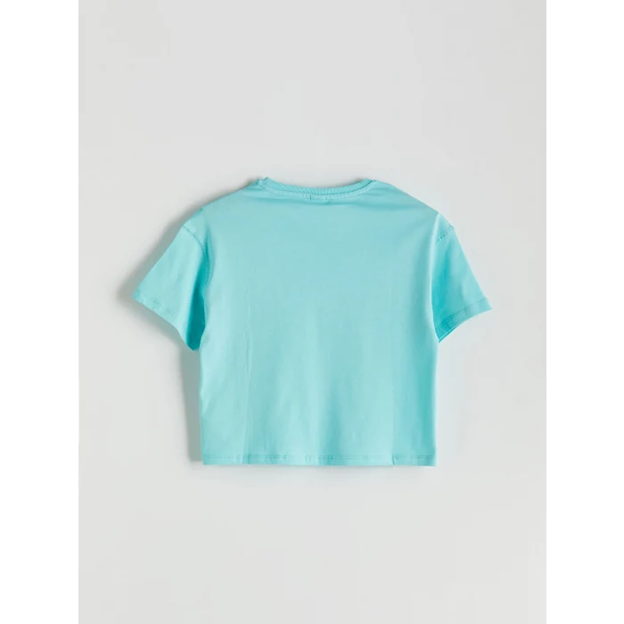 LCW Kids Turkuaz Bisiklet Yaka Kız Çocuk Tişört