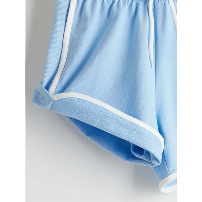 LCW Kids Mavi Beli Lastikli Kız Çocuk Şort