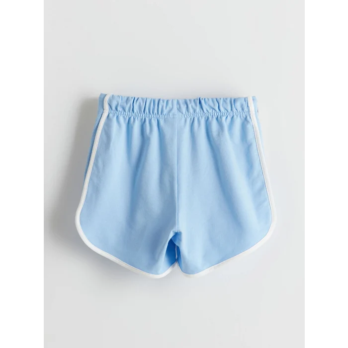 LCW Kids Mavi Beli Lastikli Kız Çocuk Şort