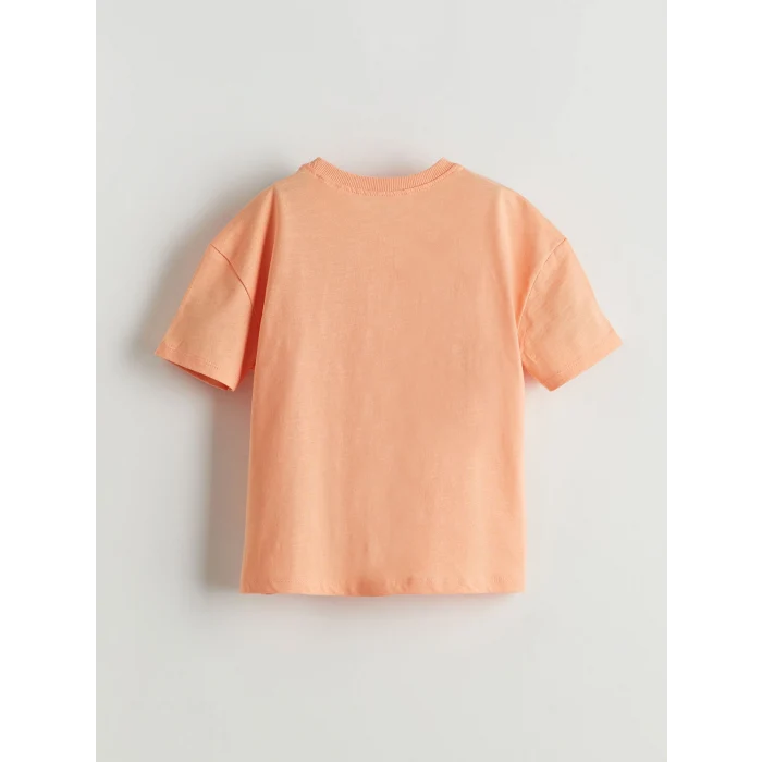 LCW Kids Turuncu Bisiklet Yaka Erkek Çocuk Tişört