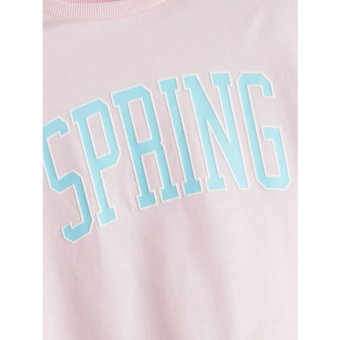 LCW Kids Pembe Bisiklet Yaka Kız Çocuk Tişört