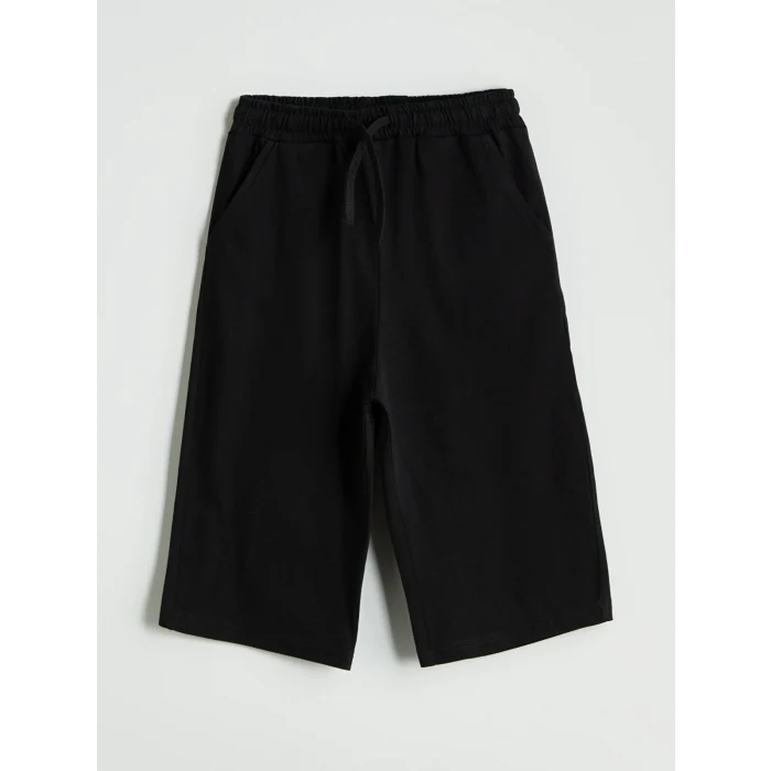 LCW Kids Siyah Beli Lastikli Erkek Çocuk Şort