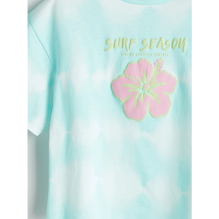 LCW Kids Karışık Bisiklet Yaka Çiçekli Kız Çocuk Tişört