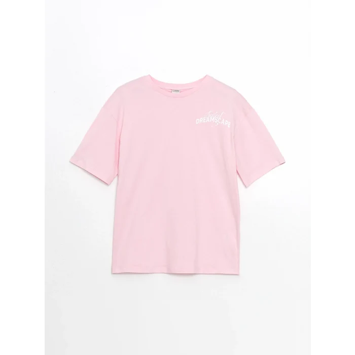 LCW Kids Pembe Bisiklet Yaka Kız Çocuk Tişört