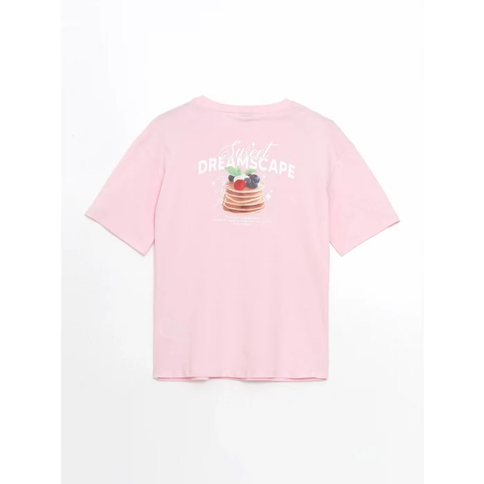 LCW Kids Pembe Bisiklet Yaka Kız Çocuk Tişört