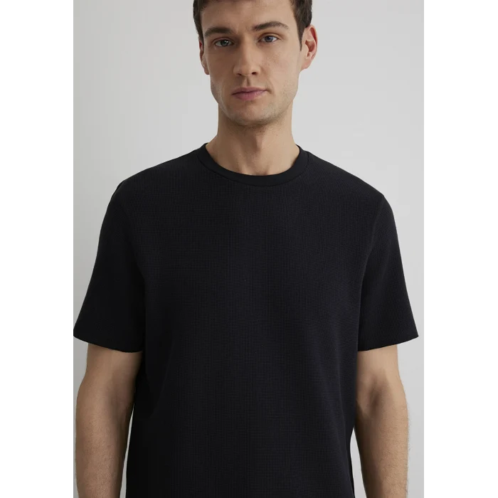 Mavi 0610277-900 Dokulu Siyah Basic Tişört