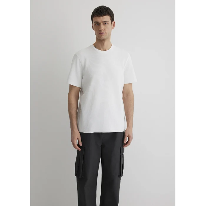 Mavi 0610277-70054 Dokulu Beyaz Basic Tişört