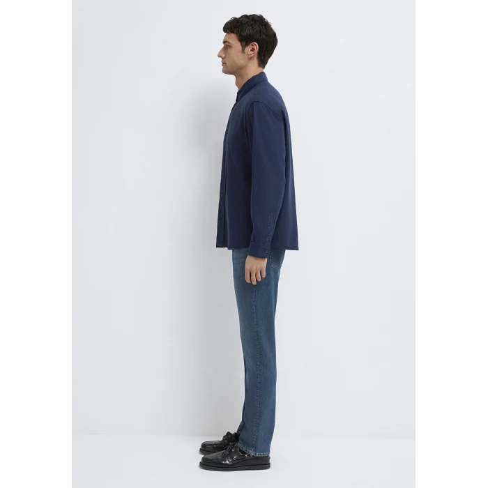 Mavi 0211482-70490 Keten Karışımlı Lacivert (TENCEL™)  Liyosel Gömlek