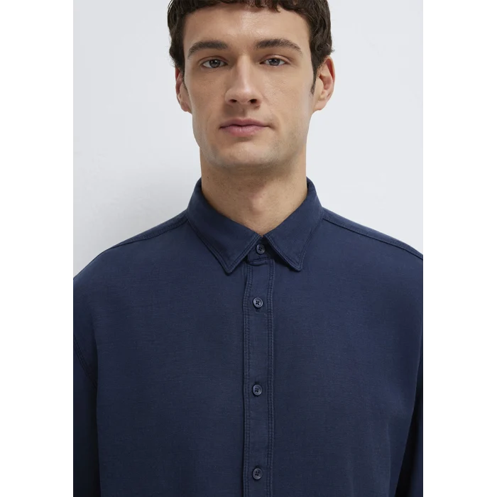 Mavi 0211482-70490 Keten Karışımlı Lacivert (TENCEL™)  Liyosel Gömlek