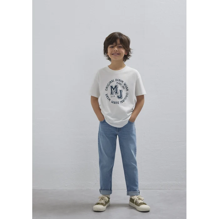 Mavi 6610395-70057 MJ Logo Baskılı Ekru Tişört