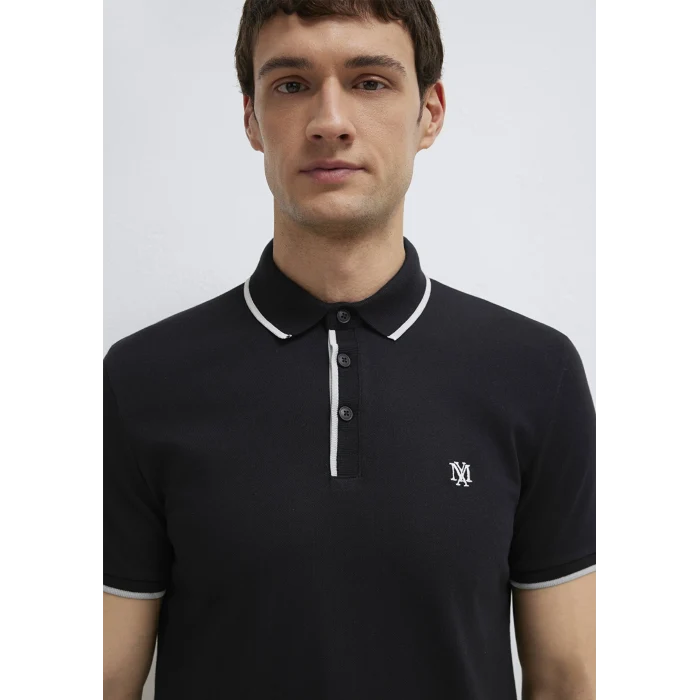 Mavi 0613266-900 Mühür Logo Siyah Polo Tişört