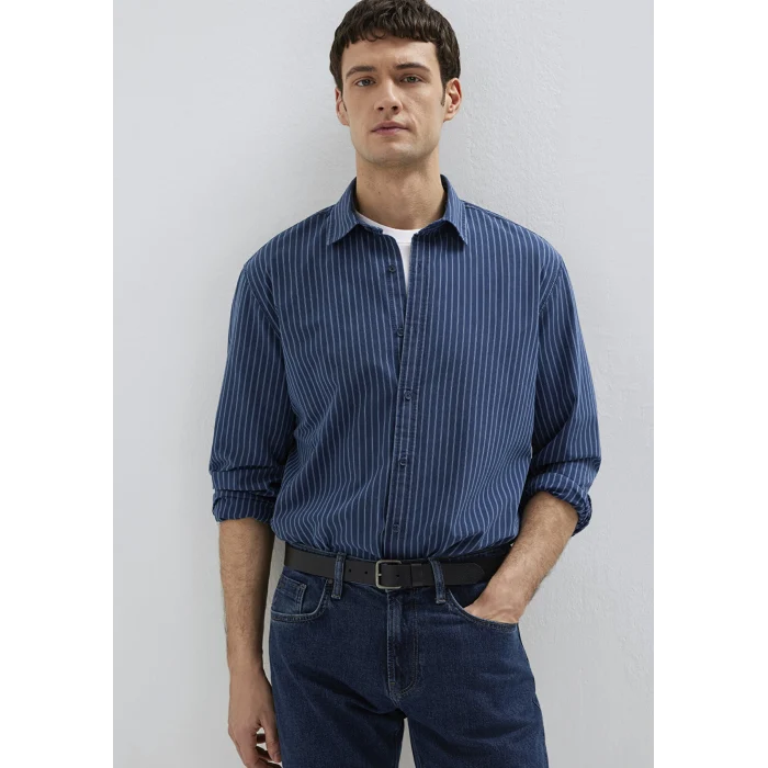 Mavi 0211851-91406 Çizgili Lacivert Gömlek