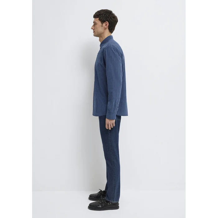 Mavi 0211851-91406 Çizgili Lacivert Gömlek