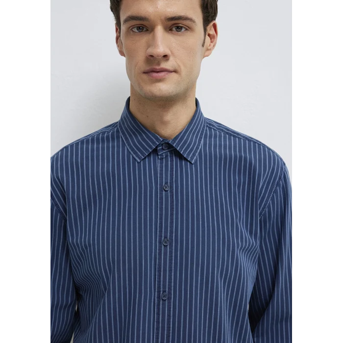 Mavi 0211851-91406 Çizgili Lacivert Gömlek