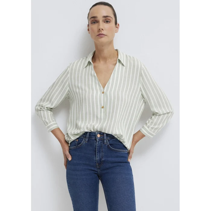 Mavi 122400-91387 Yeşil Çizgili Bluz