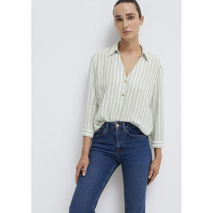 Mavi 122400-91387 Yeşil Çizgili Bluz