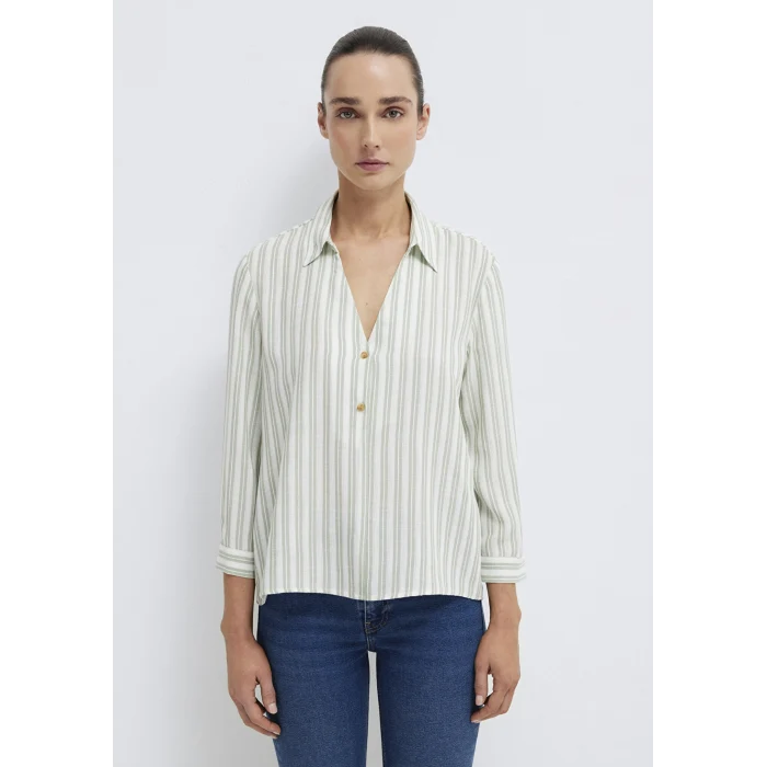 Mavi 122400-91387 Yeşil Çizgili Bluz