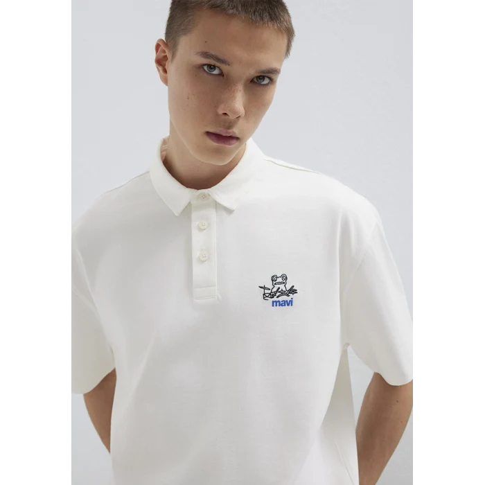 Mavi 0613180-70057 Mavi Logo Ekru Polo Tişört