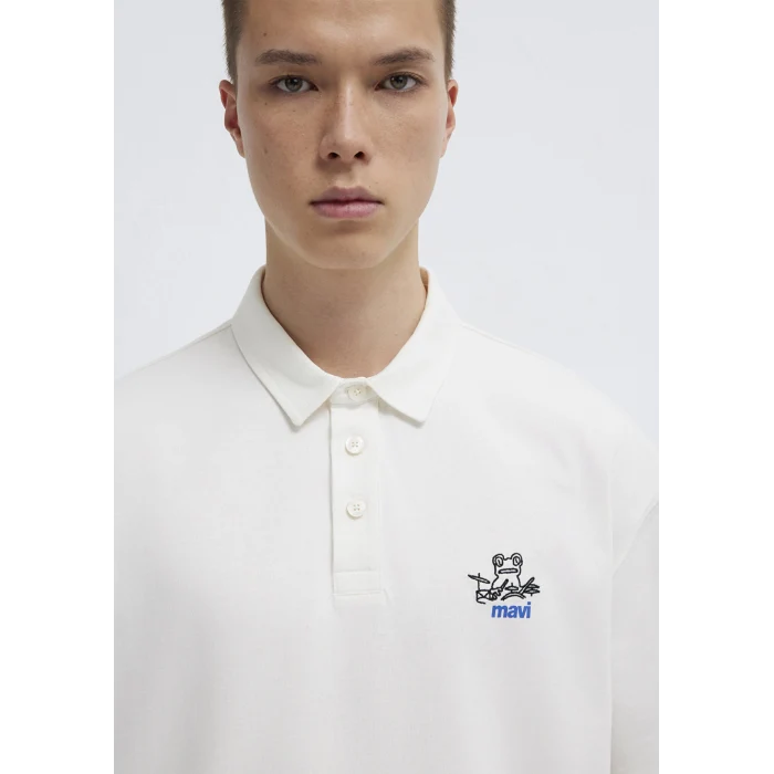 Mavi 0613180-70057 Mavi Logo Ekru Polo Tişört