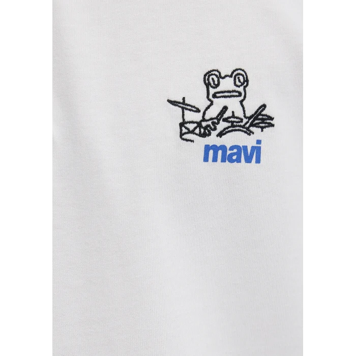 Mavi 0613180-70057 Mavi Logo Ekru Polo Tişört