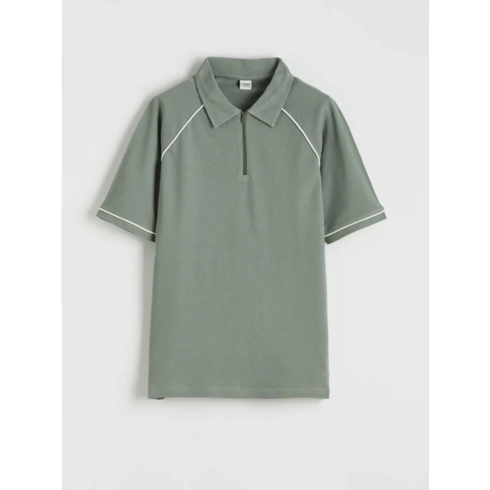 LCW Kids Haki Polo Yaka Erkek Çocuk Pike Tişört