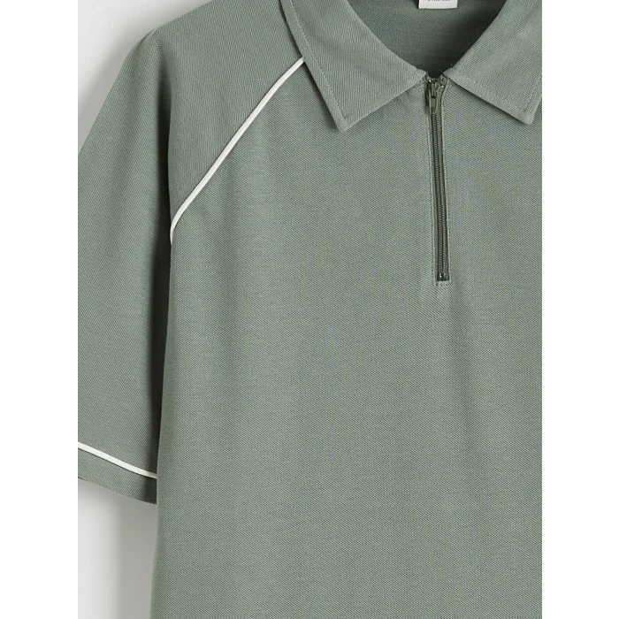 LCW Kids Haki Polo Yaka Erkek Çocuk Pike Tişört