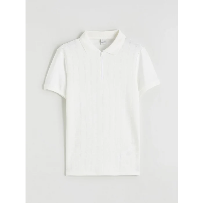 LCW Kids Ekru Polo Yaka Erkek Çocuk Tişört
