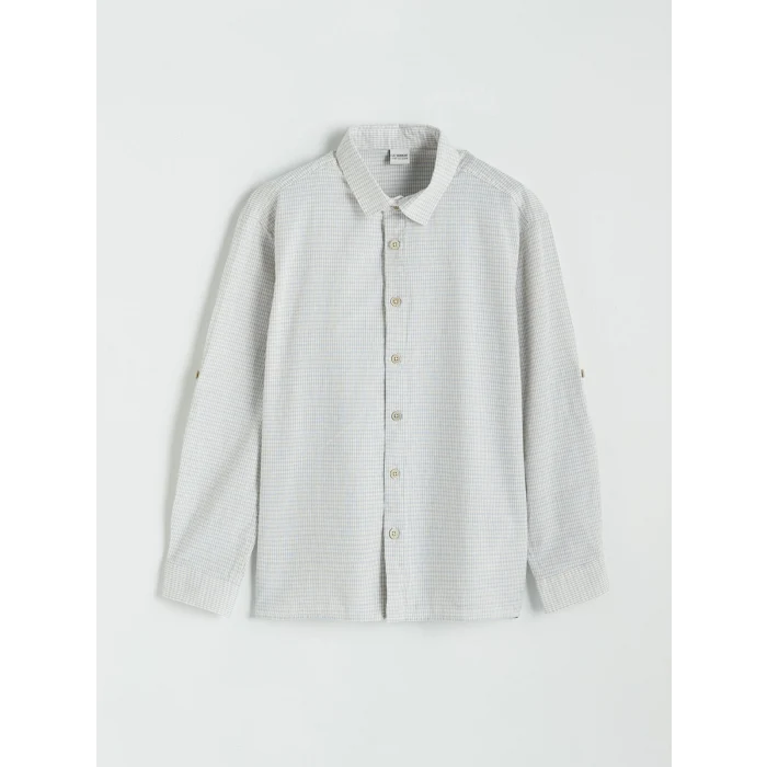 LCW Kids Ekru Ekose Erkek Çocuk Gömlek