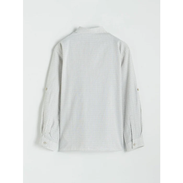 LCW Kids Ekru Ekose Erkek Çocuk Gömlek