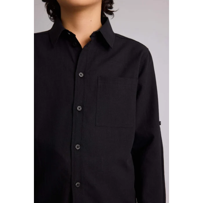 Defacto B5983A8BK81 Siyah Keten Görünümlü Gömlek Erkek Çocuk