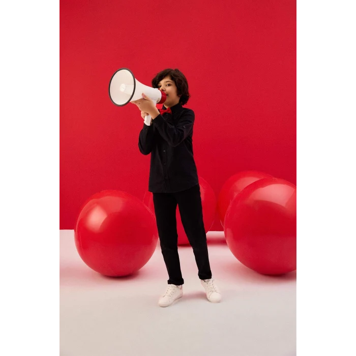 Defacto X4224A6BK81 Siyah Düz Paça Basic Düz Gabardin Pantolon Erkek Çocuk