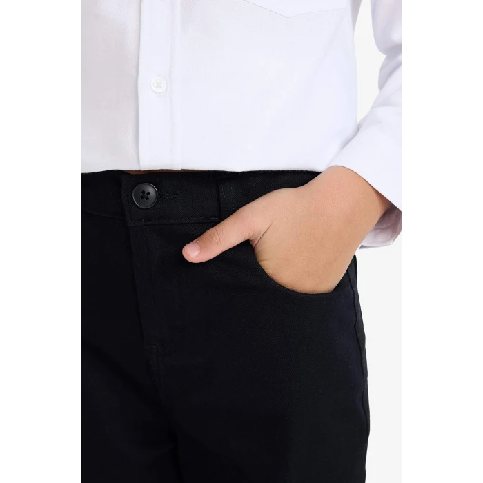 Defacto X4224A6BK81 Siyah Düz Paça Basic Düz Gabardin Pantolon Erkek Çocuk