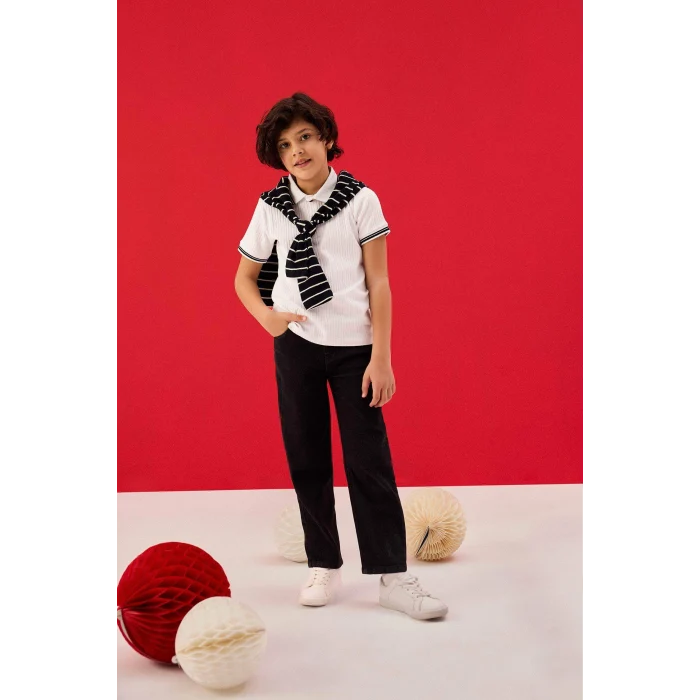 Defacto B5445A8NM40 Siyah Straıght Fıt Standart Paça Basic Düz Jean Pantolon Erkek Çocuk