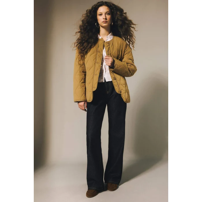 Defacto D5123AXNM82 Mavi %100 Pamuk Straıght Wıde Fıt Yüksek Bel Jean Pantolon