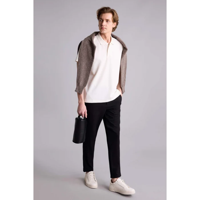 Defacto B8577AXBK27 Siyah Tailored Fit Düz Paça Pantolon