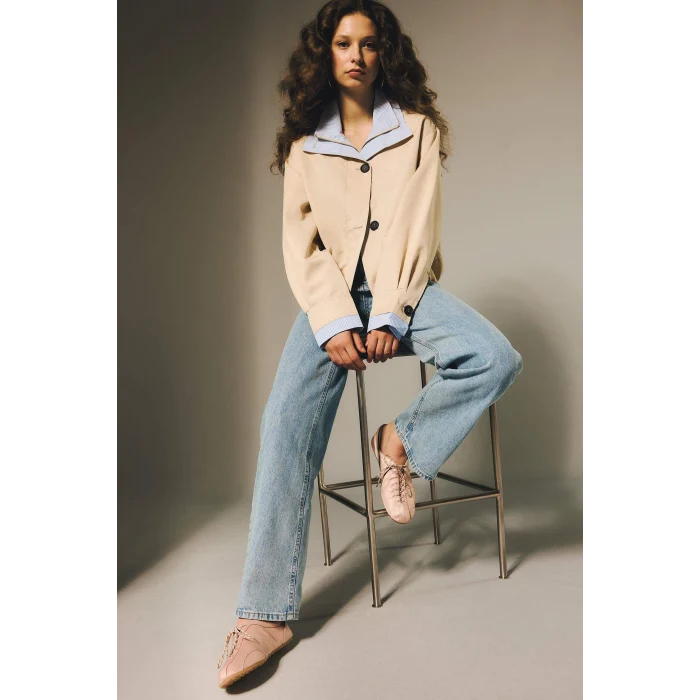 Defacto E4269AXNM39 Mavi %100 Pamuk 90s Wıde Leg Yüksek Bel Uzun Jean Pantolon