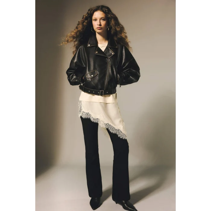 Defacto G2313AXBK81 Siyah Flare Fıt Fermuarlı Normal Bel Bengalin Pantolon