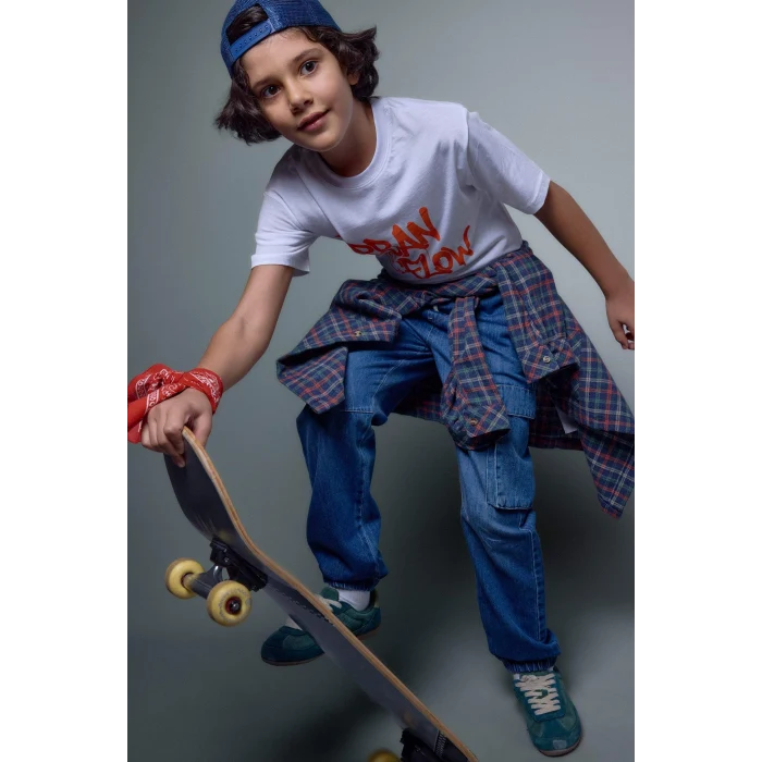 Defacto F9711A8NM28 Mavi Jogger Fıt Jean Pantolon Erkek Çocuk