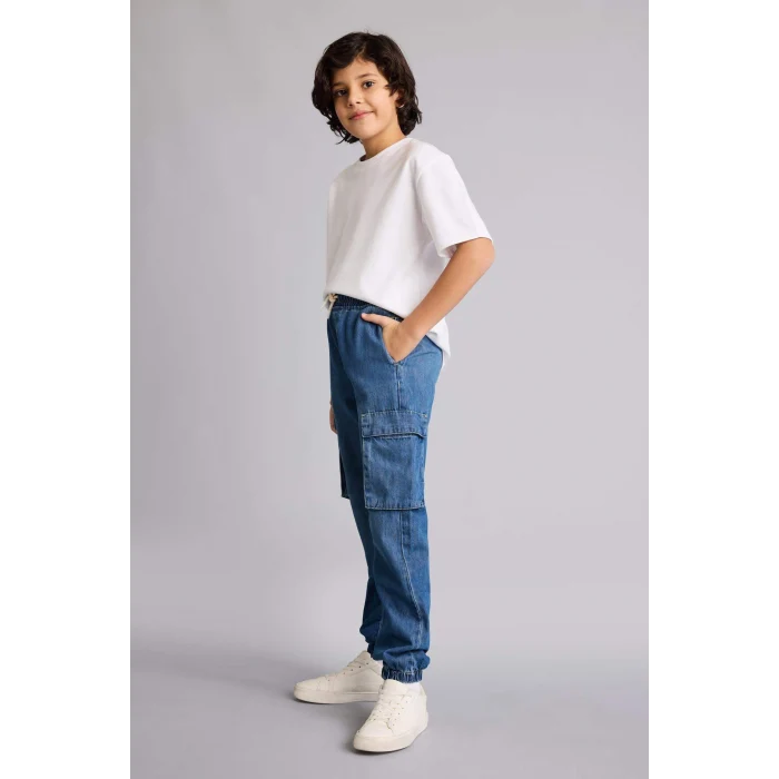 Defacto F9711A8NM28 Mavi Jogger Fıt Jean Pantolon Erkek Çocuk