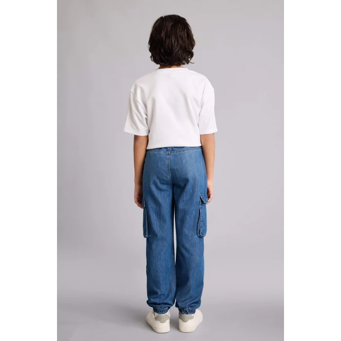 Defacto F9711A8NM28 Mavi Jogger Fıt Jean Pantolon Erkek Çocuk
