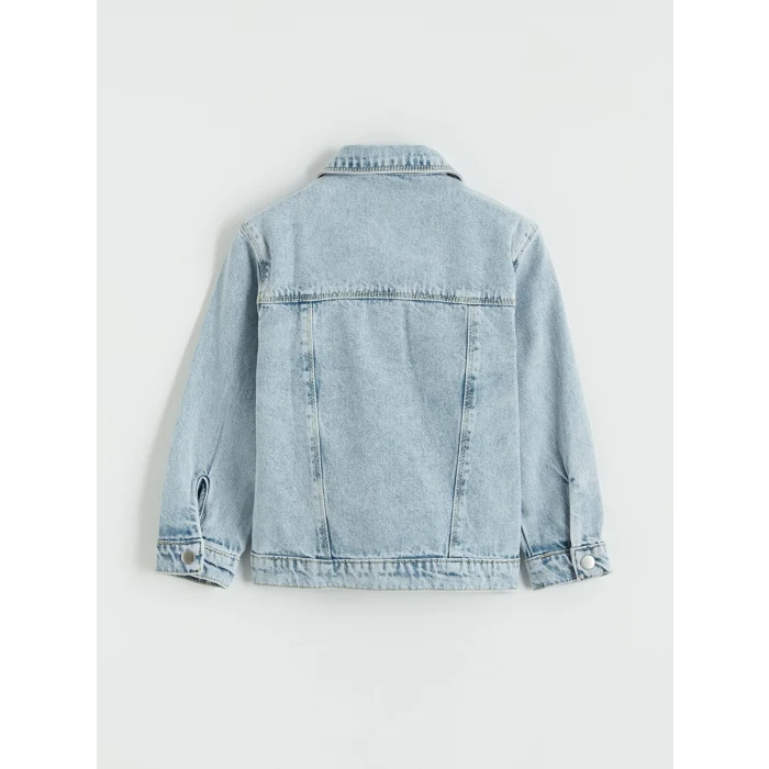 LCW Kids İndigo  Nakışlı Kız Çocuk Jean Ceket