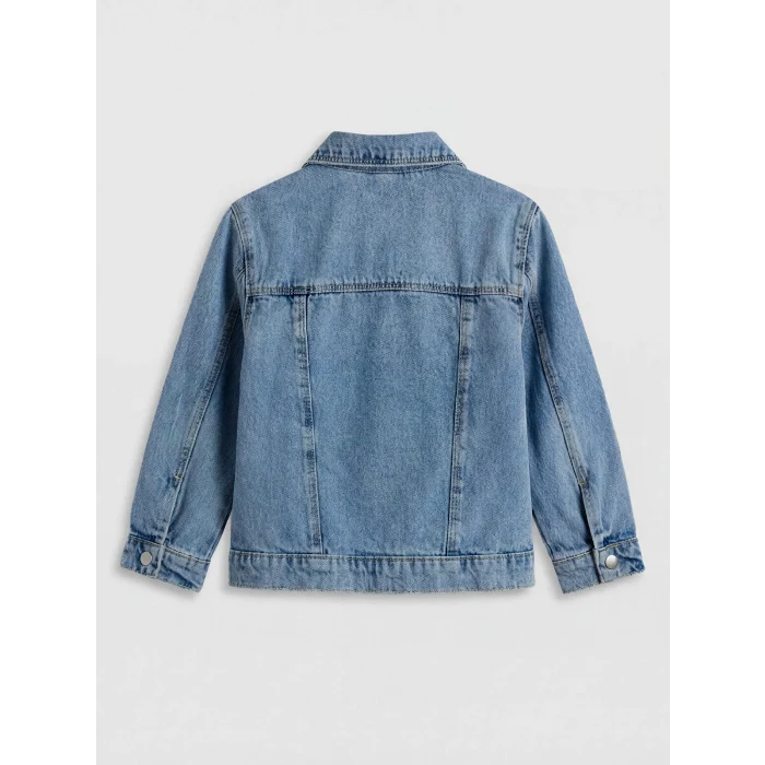 LCW Kids İndigo  Nakışlı Kız Çocuk Jean Ceket