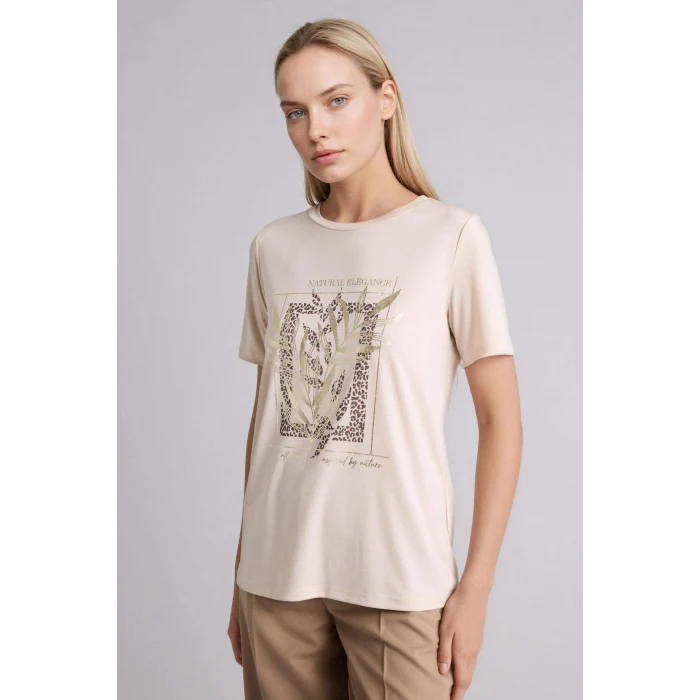 Defacto H1455AXER37 Ekru Baskılı Kısa Kollu Tişört