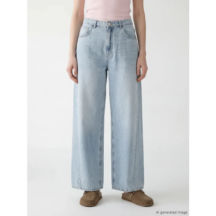 XSIDE Mavi Wideleg Kadın Jean Pantolon