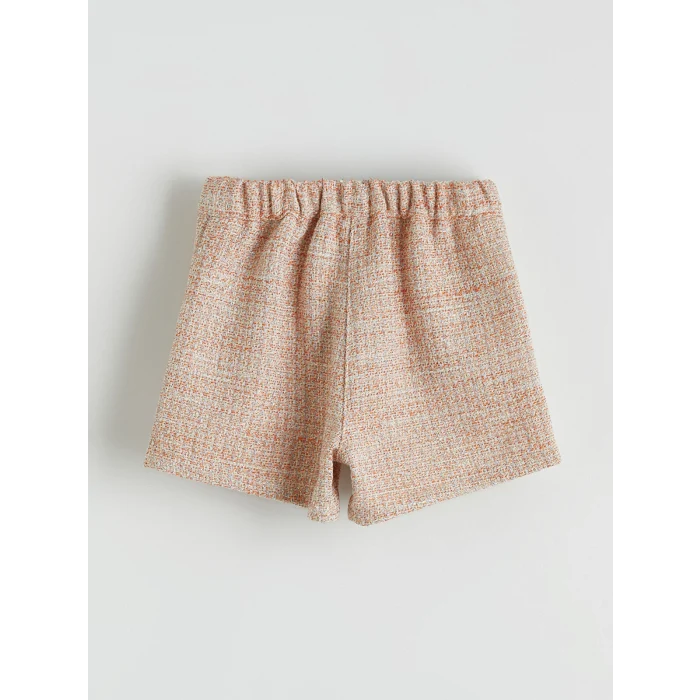 LCW Kids Turuncu Beli Lastikli Kız Çocuk Şort ve Külotlu Çorap