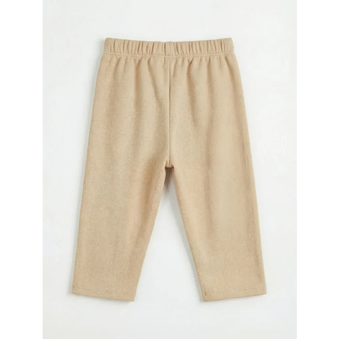 LCW baby Ekru Bisiklet Yaka Hayvan Baskılı Erkek Bebek Tişört ve Pantolon